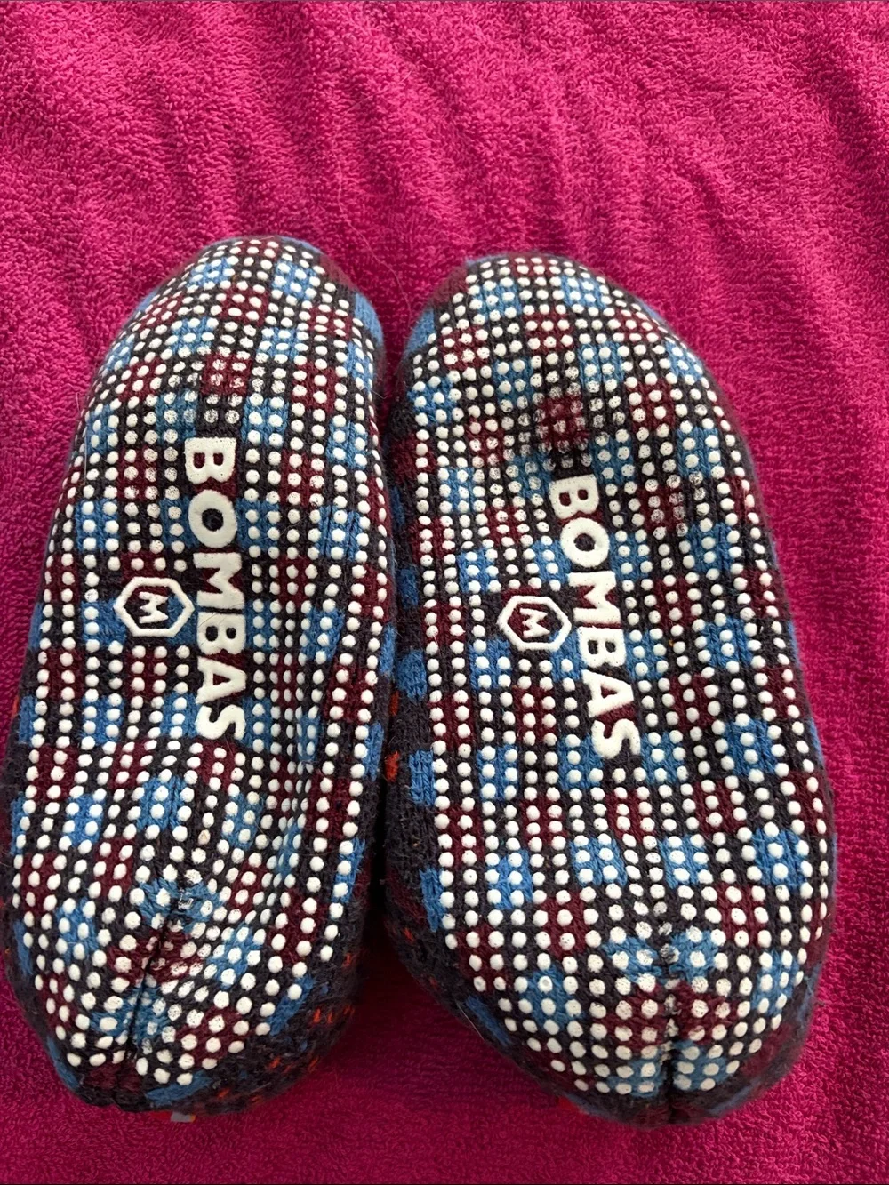 Bombas Kids Chevron & Dot Slipper Boots in Brown, Blue, and Orange